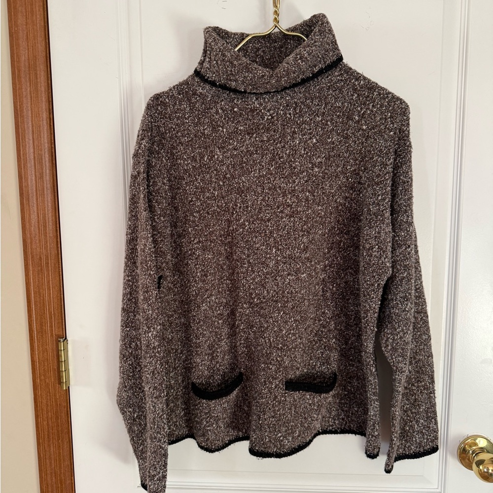 Cherokee Brown and Black Cowl Neck Sweater